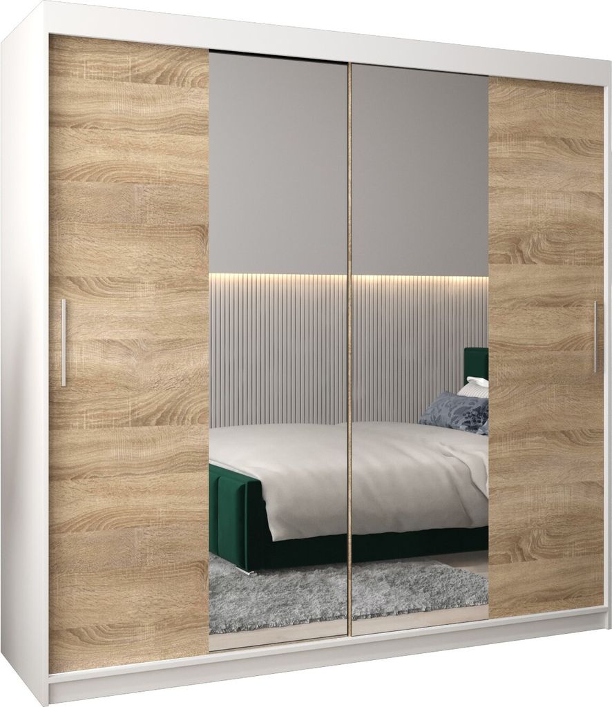 Kleiderschrank, Schiebetürenschrank Schlafzimmer, Schrank mit Spiegel TOKYO 1 200 cm