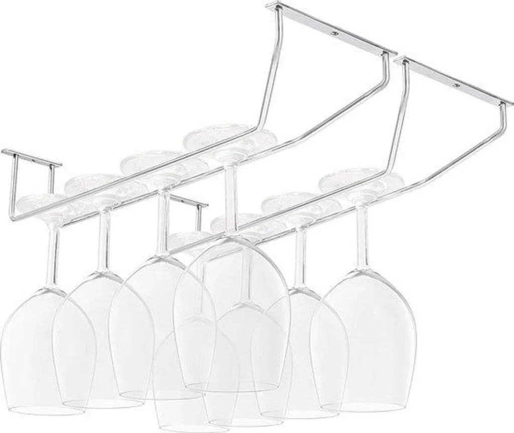 Support pour bouteilles de vin design en inox brossé avec fixation murale