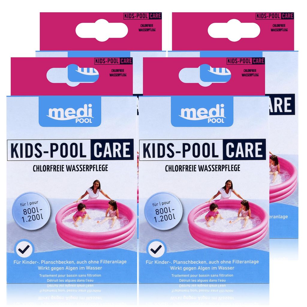 mediPOOL Kids-Pool Care 5x50ml - Chlorfreie Wasserpflege 5x50ml (4er Pack)