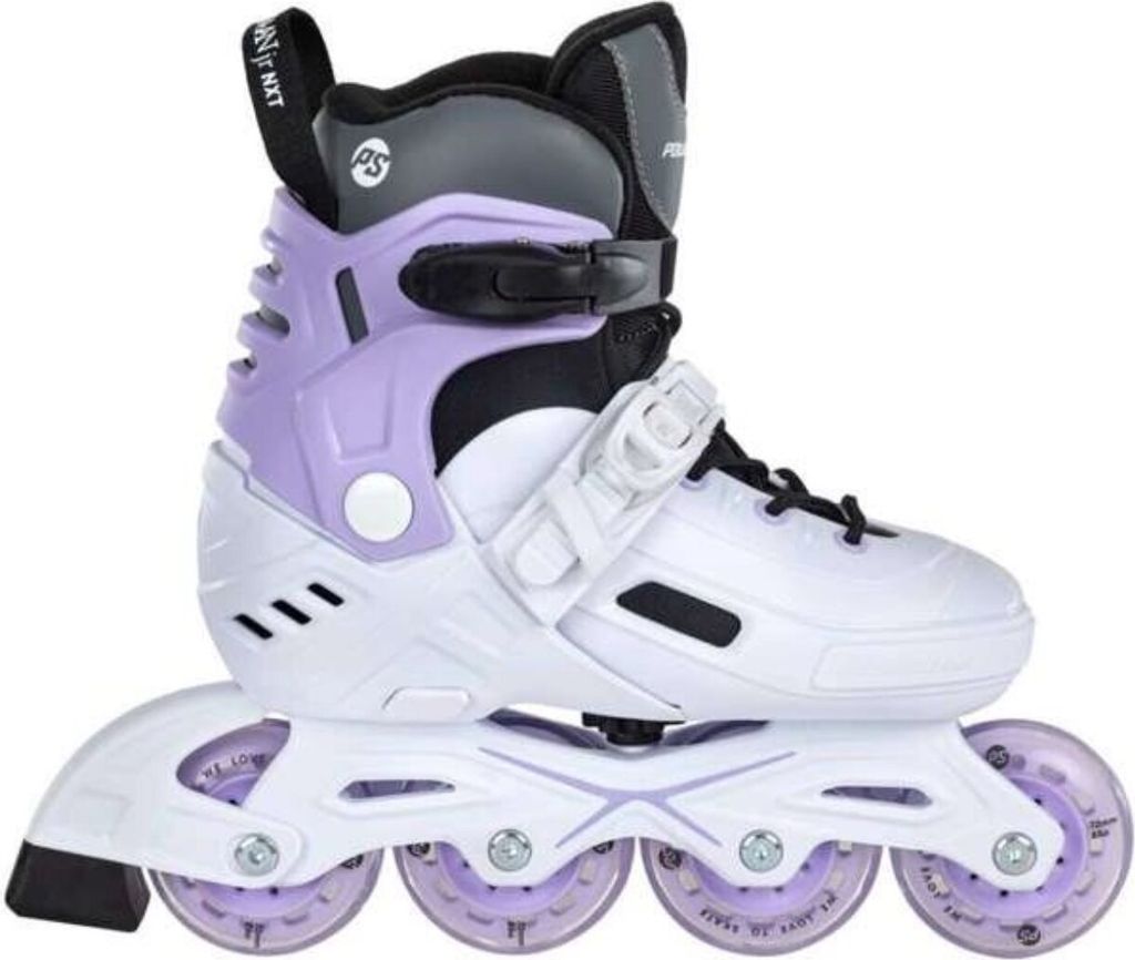 Powerslide Kinder Inline Skate Khaan Junior NXT White, größenverstellbar, für Fitness, Urban, Hockey, für Mädchen