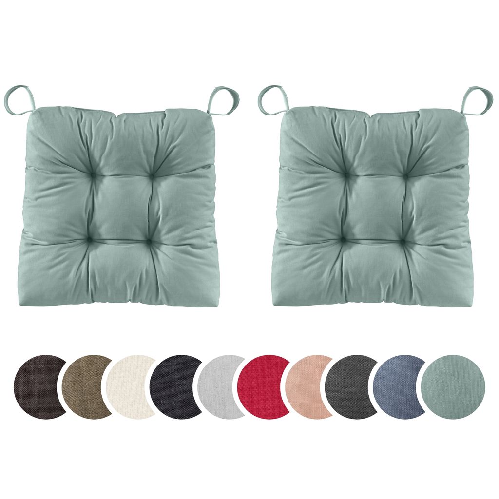 2er Set Stuhlkissen 40 x 38 cm, Sitzkissen, für Indoor und Produktbild 