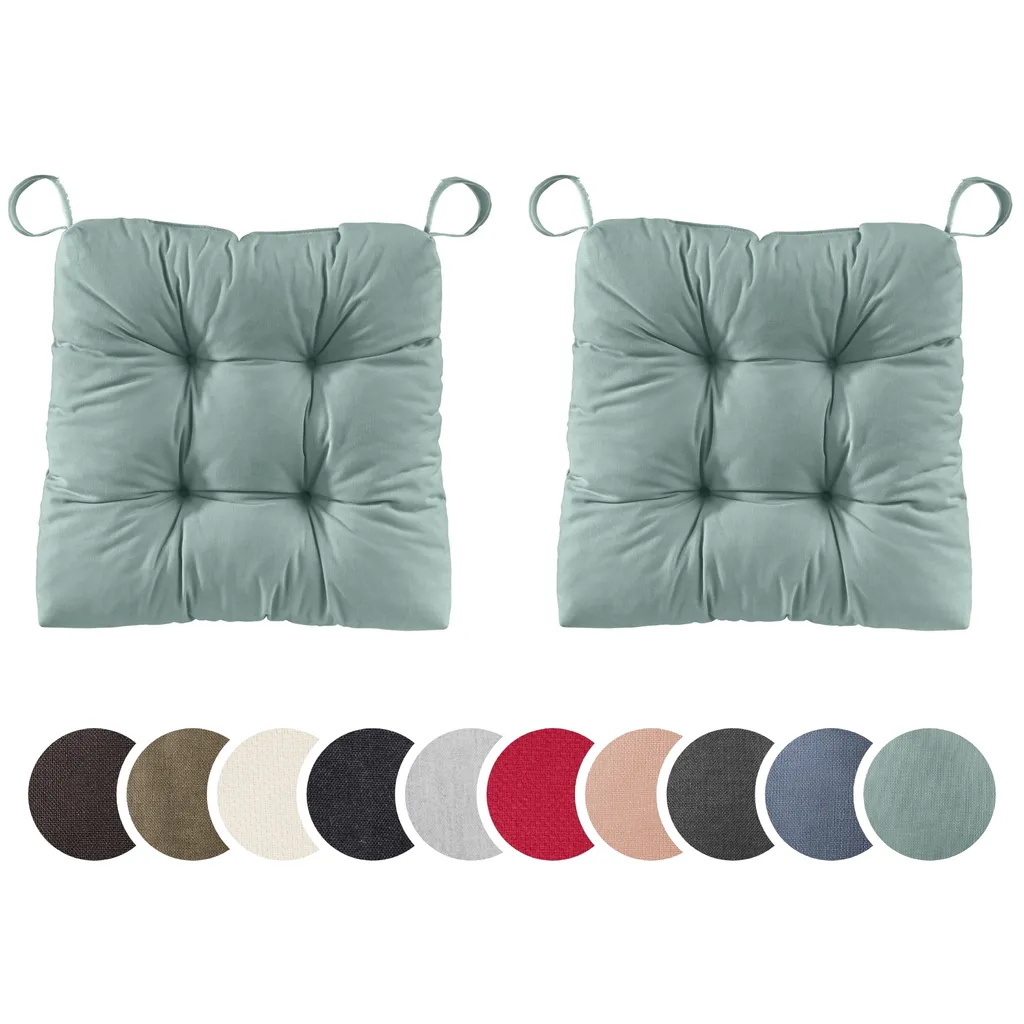 Offerta Set 2 Cuscini Sedia sleepling Turchese 40x38 cm Alta Qualità