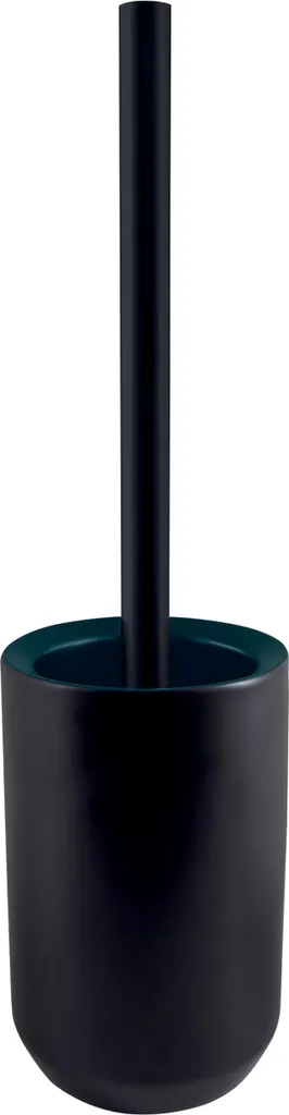 Brosse à WC Spirella Jaro en faïence noir pétrole - Design 11 x 41,5 cm