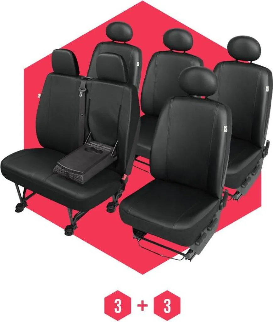 Coprisedili Auto Neri per Iveco Daily III (2002-2006) - Set 6 Posti - 2