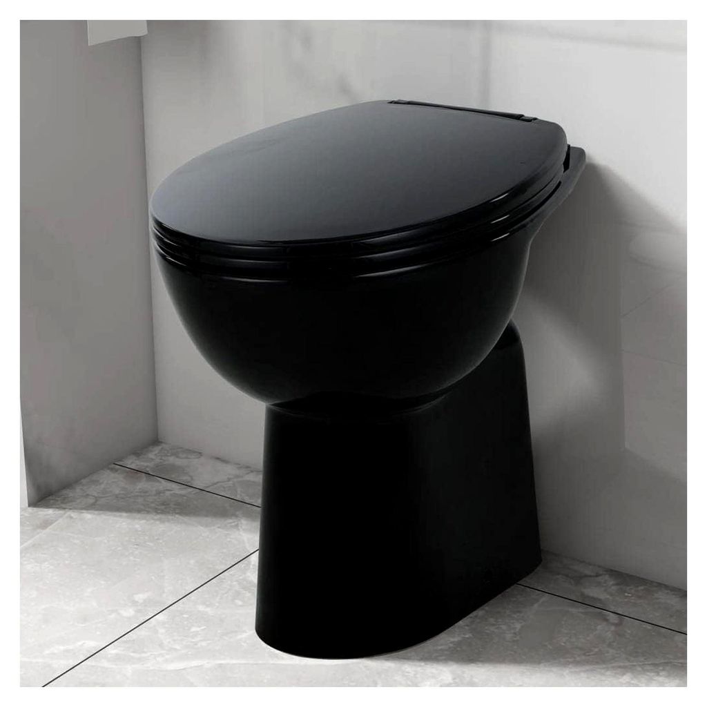 Hochrandloses WC Softclose 7 cm höher aus Keramik in Schwarz