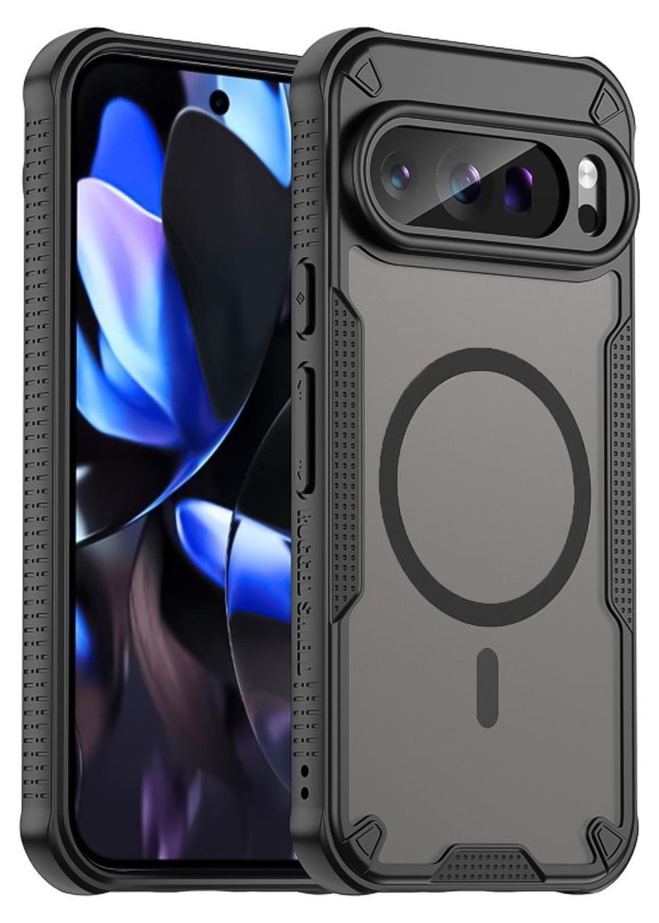 Defender Hülle für Google Pixel 9 Pro XL Schutzhülle Matt Schwarz Magsafe Backcover Handy Case