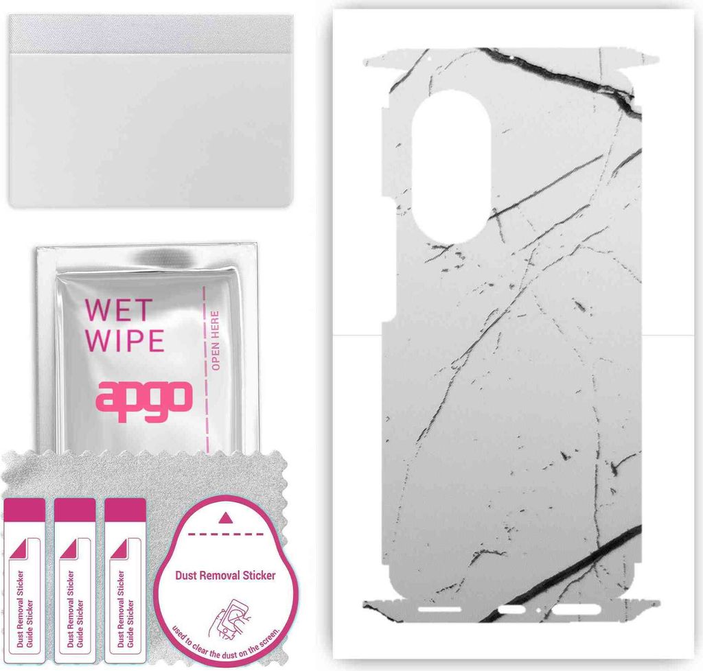 apgo Rückseite + Seiten Schutzfolie, Skin, kompatibel mit Honor 50, Hinten Displayschutzfolie aus Vinylfolie, kratzfest, einfache Montage - Weiße...