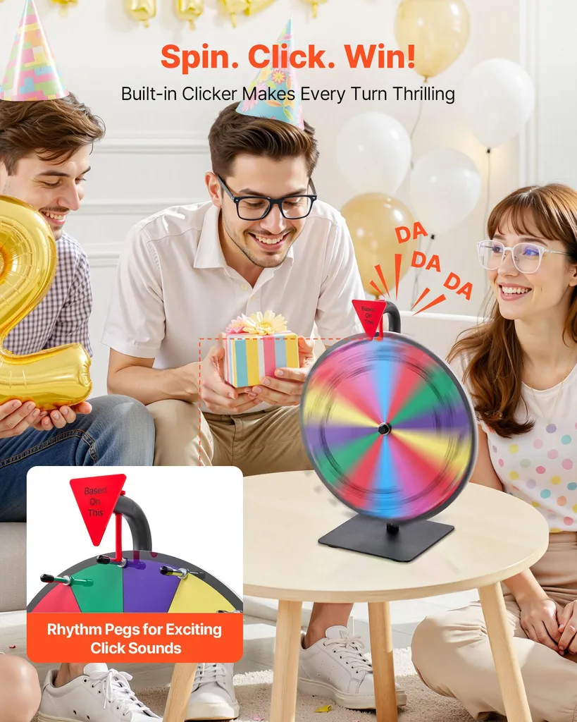 Roue de la Fortune 14 Cases avec Surface Effaçable et Support de Table Fixe - 2