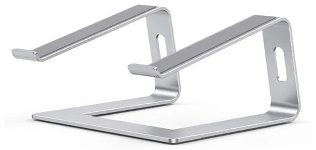 Fini les douleurs cervicales avec ce support PC ergonomique en métal gris