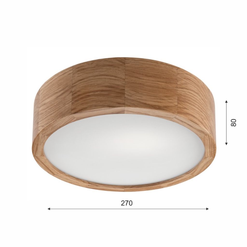 LED Deckenleuchte Lampe Eiche 1-flammig rund 28 cm E27 Deckenlampe Leuchte