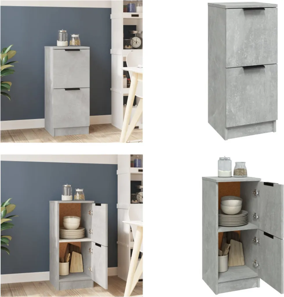 Credenza vidaXL Grigio Cemento 30x30x70 cm | Mobile d'Arredo Industrial