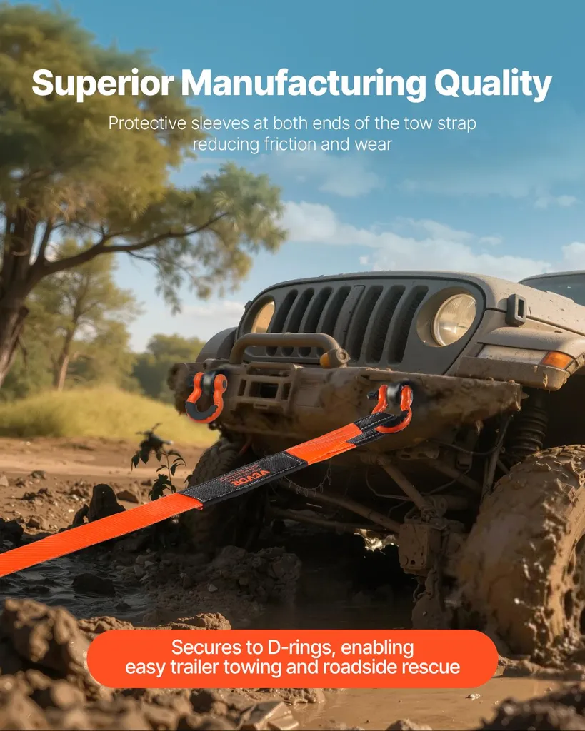 Équipement traction 4x4 et SUV 16 tonnes avec sangle 9m et accessoires
