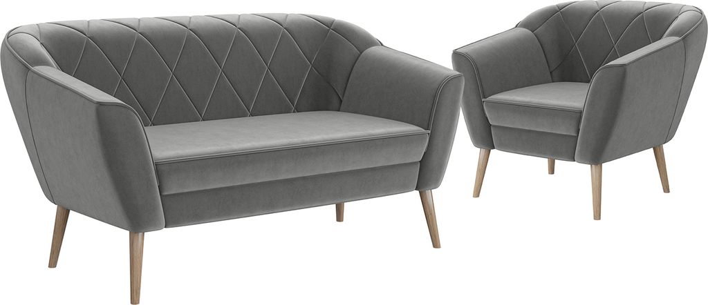 MEBLINI Mini Sofa Set 2-1 für Wohnzimmer - Mini Lounge für drei Personen - Küchensofa - Sofa Klein - Sitzgarnitur - Polstergarnitur - Sofagarnit...