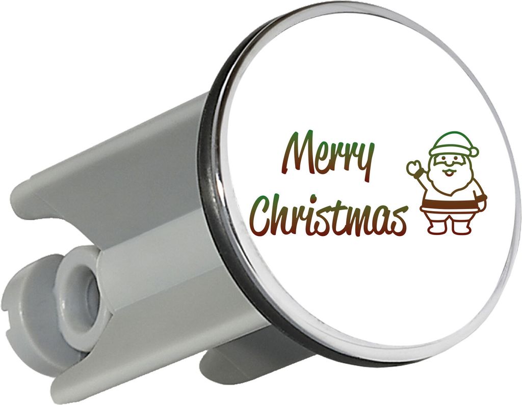 Huuraa Waschbeckenstöpsel Merry Christmas Weihnachtsmann 4cm höhenverstellbar Abflussstopfen Geschenkidee