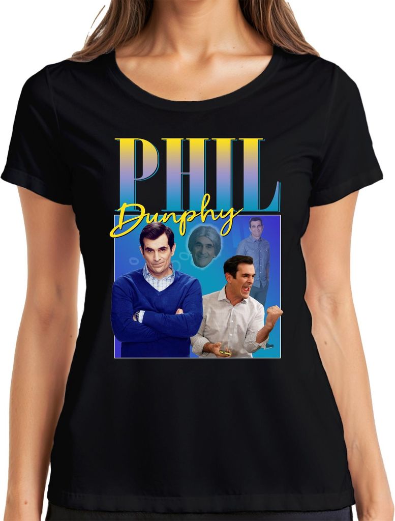 Phil Dunphy Modern Family Serienfan Familienvater Humor Geschenk Damen T-Shirt, Schwarz, S