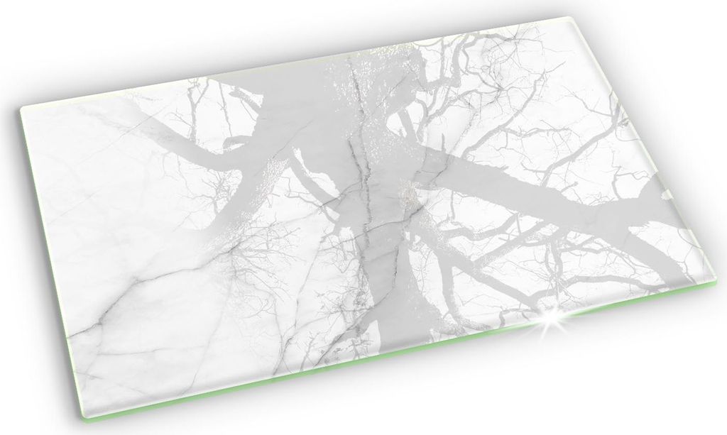 Glas Grabkerzen Untersetzer Motiv Gummifüße - 52x30 cm - Marmorsteinhintergrund