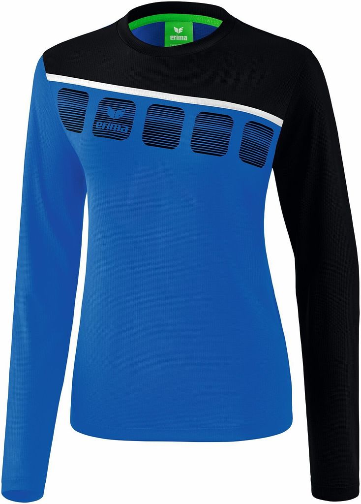 Erima Fußball Handball 5-C Longsleeve Frauen Langarmshirt blau schwarz weiß Gr 40