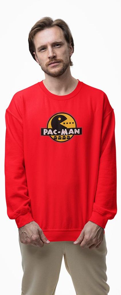 D&B Design Uni Pullover SWGM00009 PacMan Rot-Größe XL