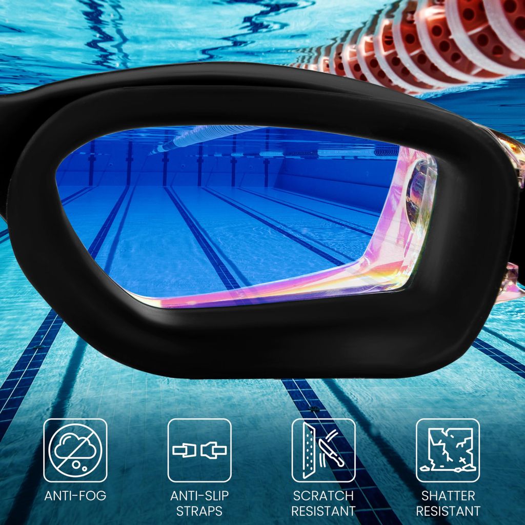 BobBros Schwimmbrille Anti-Beschlag – Wasserdicht, UV-Schutz, Verstellbar Für Erwachsene & Jugendliche