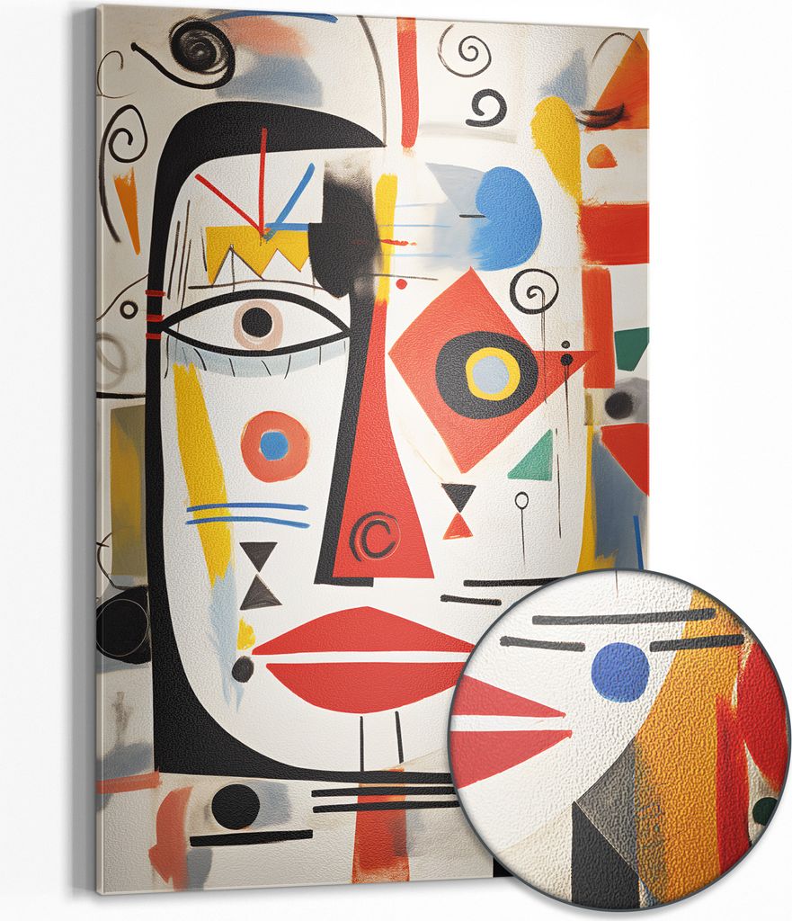DEQOART Magnettafel Metall 40x60 cm 'Abstrakte Visage' Whiteboard Pinnwand Büro
