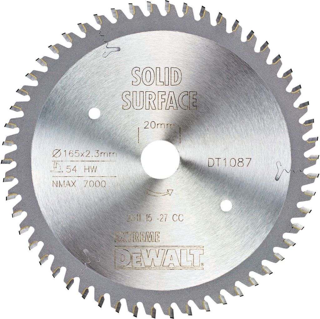 Lama per sega circolare DEWALT con artiglio 165/20 mm 54TFZ Immagine del prodotto 