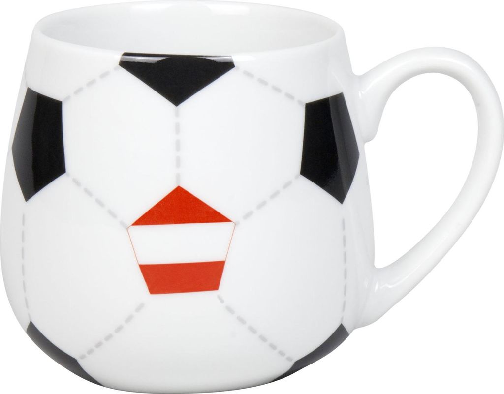 KÖNITZ 1111433032 Könitz Kuschelbecher Fußball Österreich, 400 ml, Porzellan / Becher