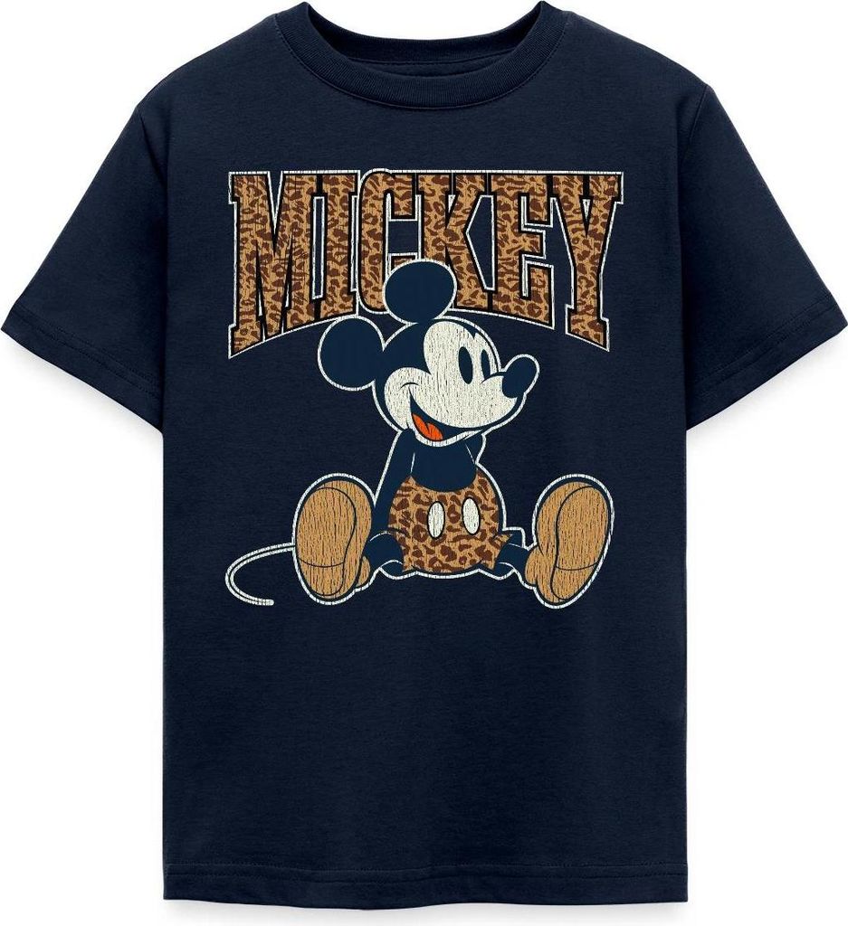 Mickey & Minnie Mickey Mouse Im Leo Look Teenager T-Shirt, 152/164 (12-14 Jahre), Navy