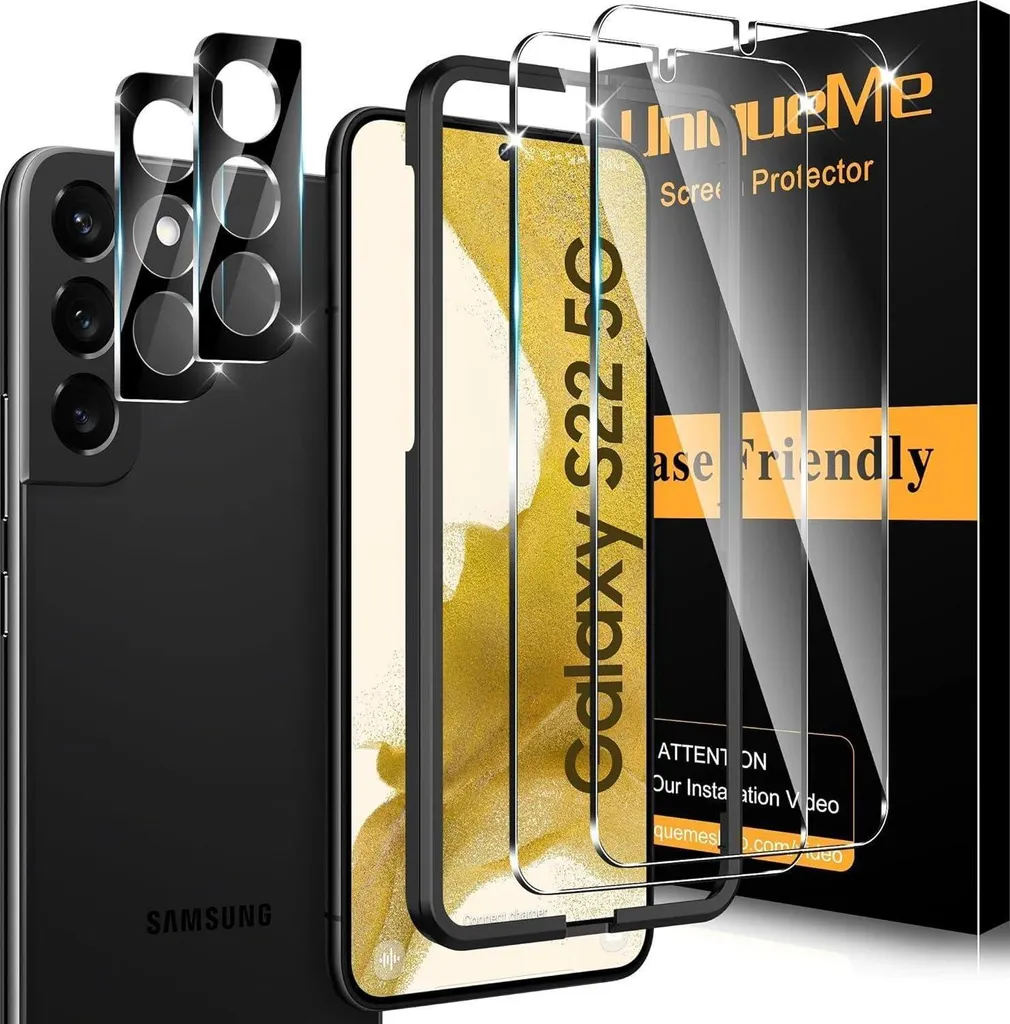Verre trempé 9H Samsung Galaxy S22 HD-Clair - Lot de 5 films ultra résistants