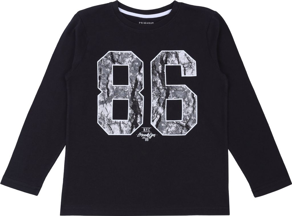 Schwarze Bluse "86" 11-12 Jahre