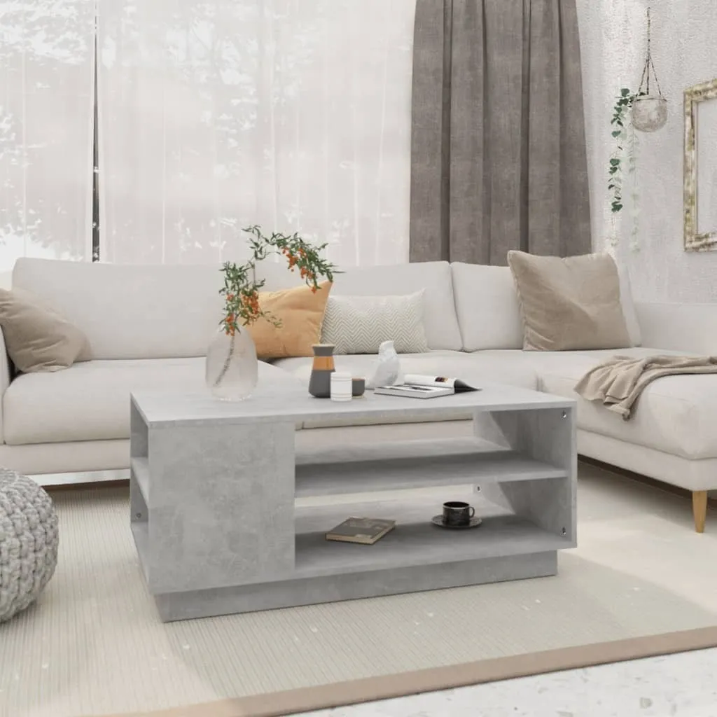 Tavolino da Caffè 102cm Grigio Cemento - The Living Store per Famiglie