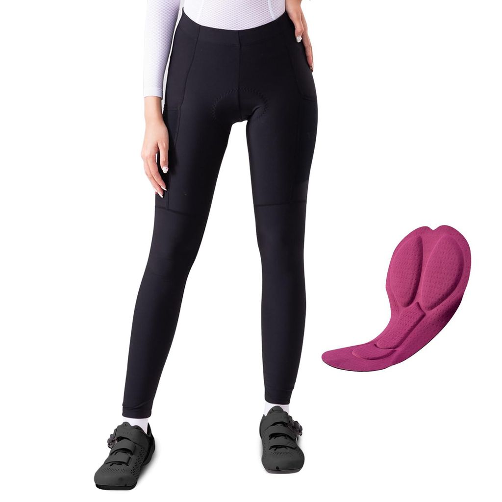 ROCKBROS TVI Winter Fahrradhose mit Gepolstert Elastische Radhose Atmungsaktive Dehnbare Fahrradrennrad Hose Damen EU Größe L
