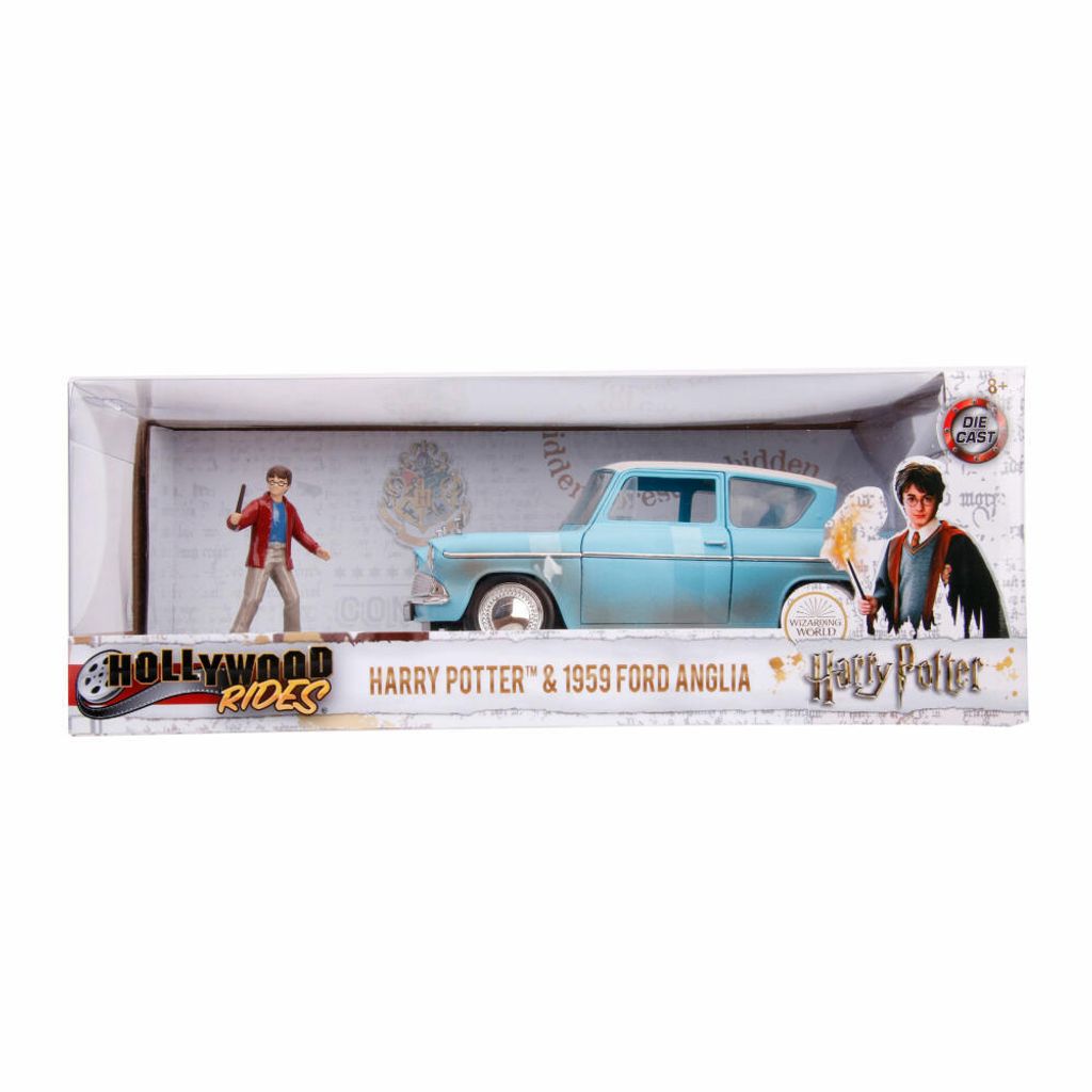 Auto Ford Anglia di Harry Potter + set di figurine di Harry Immagine del prodotto 