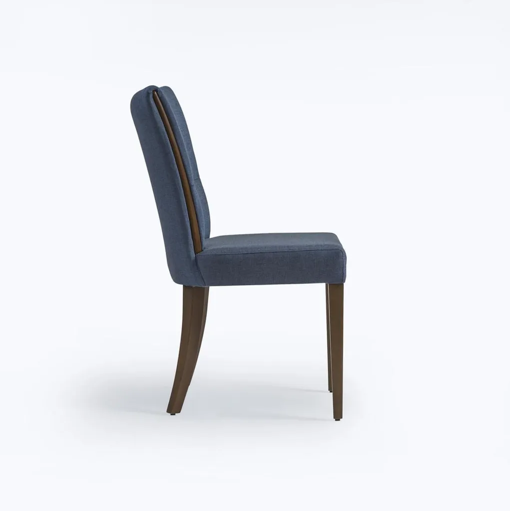 Chaise de salle à manger bleue en velours Design chic et rembourrage