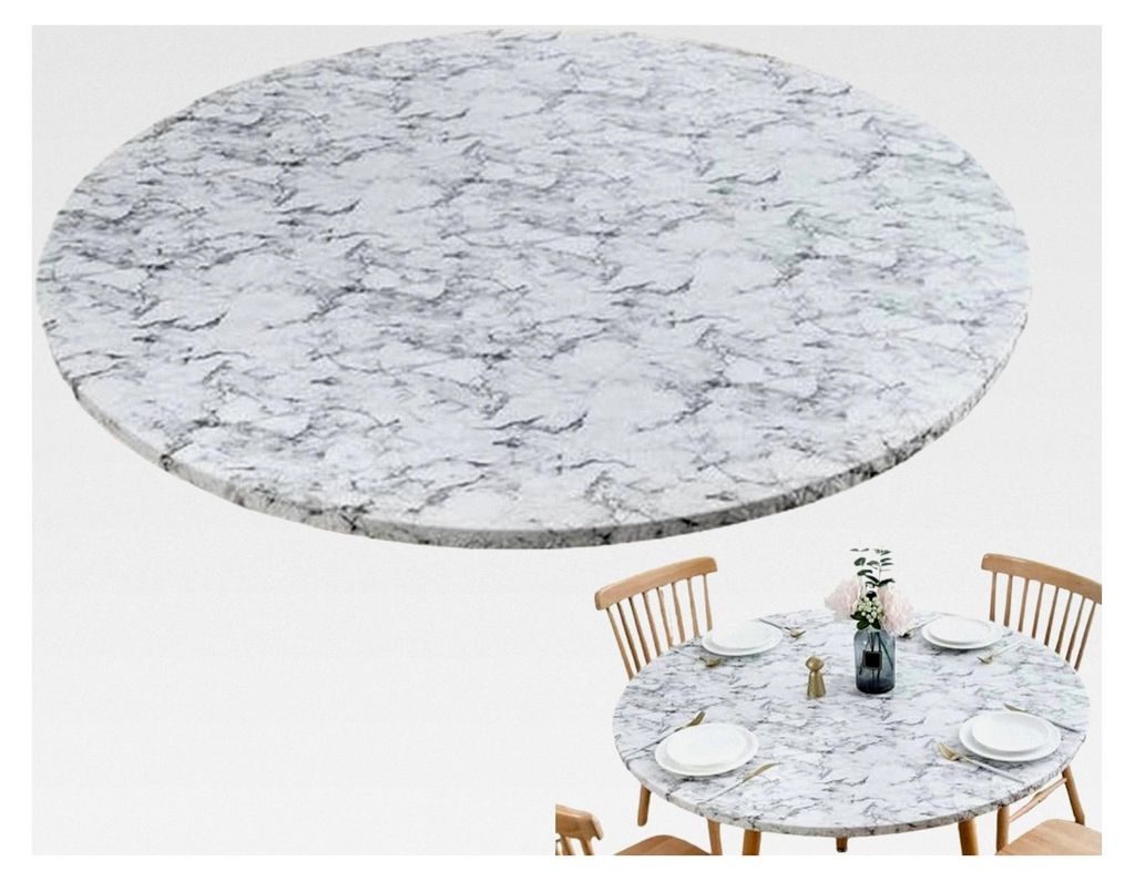 Runde Tischdecke, Abdeckungen für Gartentische, PVC fleckenresistent, abwischbar, ölbeständig, ideal für Picknicks, Wohnzimmer, Esszimmer, drin...