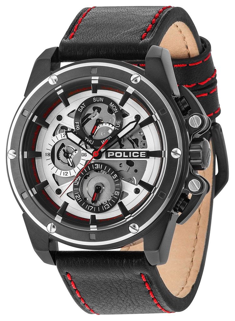 Police Herrenuhr PL14688JSBS.04 Lederarmband schwarz