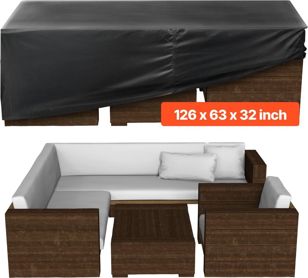 Schutzhülle für Gartenmöbel - Rechteckige Terrassentisch-Abdeckung 320 x 160 x 71 cm - 420D Oxford-Gewebe - Wasserdicht & Wetterfest - Mit Belü...