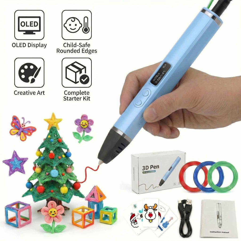 ZELURXX 3D-Stift mit OLED-Display, präziser Produktbild 