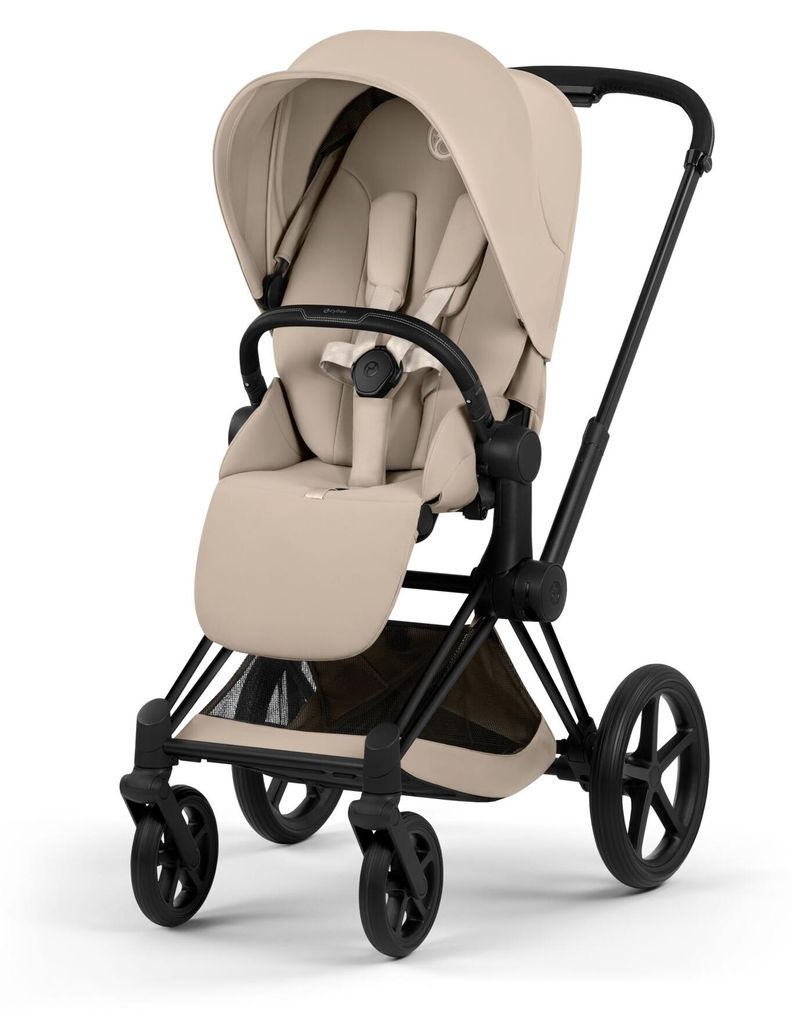 cybex Kinderwagen Priam Comfort inkl. Babywanne Matt Black/Cozy Beige