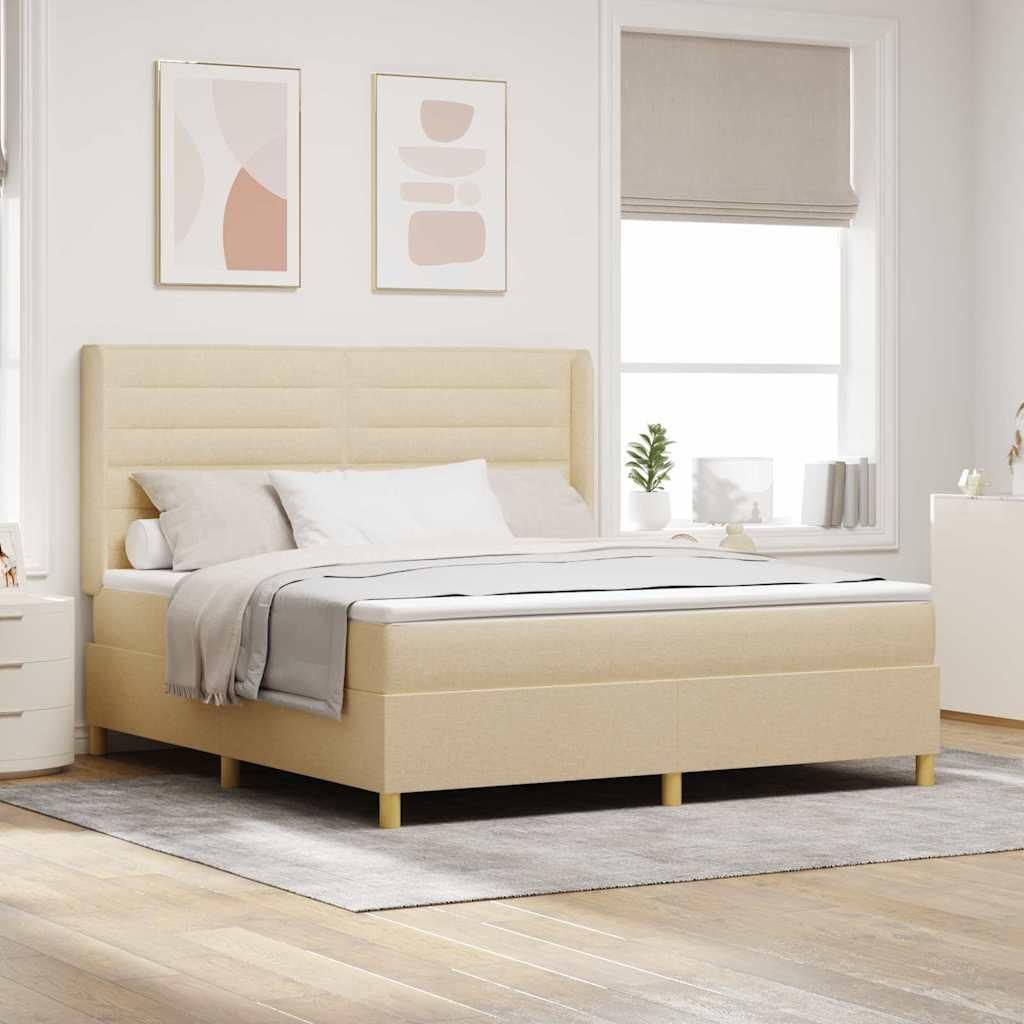Maison Exclusive - Boxspringbett mit Matratze Creme 180 x 200 cm Stoff