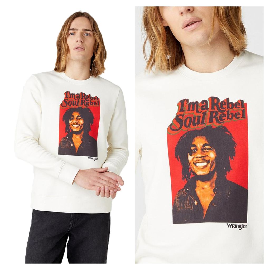 Herren Wrangler Soul Rebell Crew Weiß W681H1989 112141474