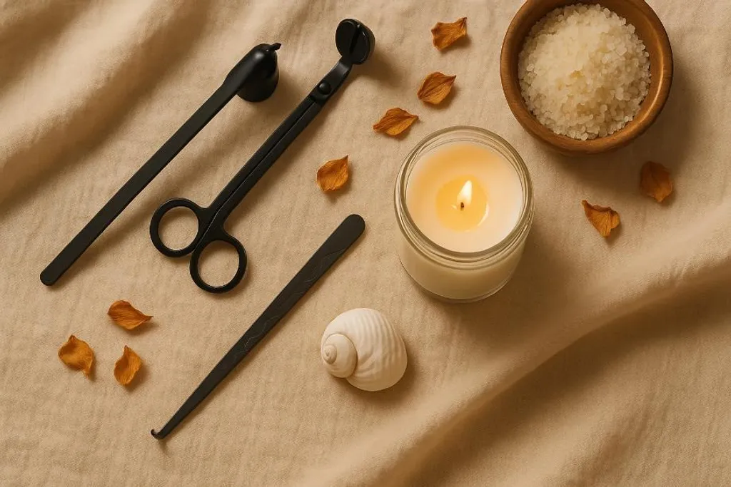 Accessoires bougies en acier inoxydable noir avec coupe-mèche design - 3