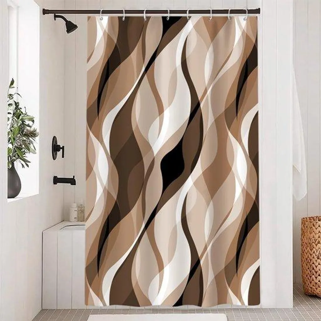 Rideau de douche sans moisissure 120x200 cm marron 100% étanche