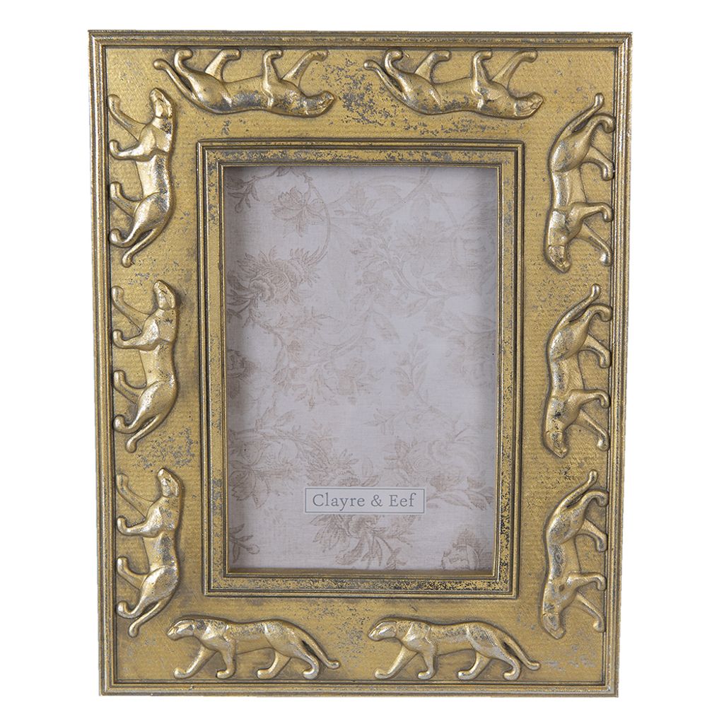 Clayre & Eef Bilderrahmen 10x15 cm Goldfarbig Polyresin