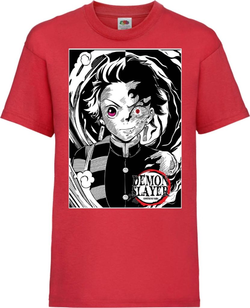 Kinder T-Shirt Demon Anime Slayer Tanjiro Kamado 04 Tanjiro, 5-6 Jahr - 116 / Rot