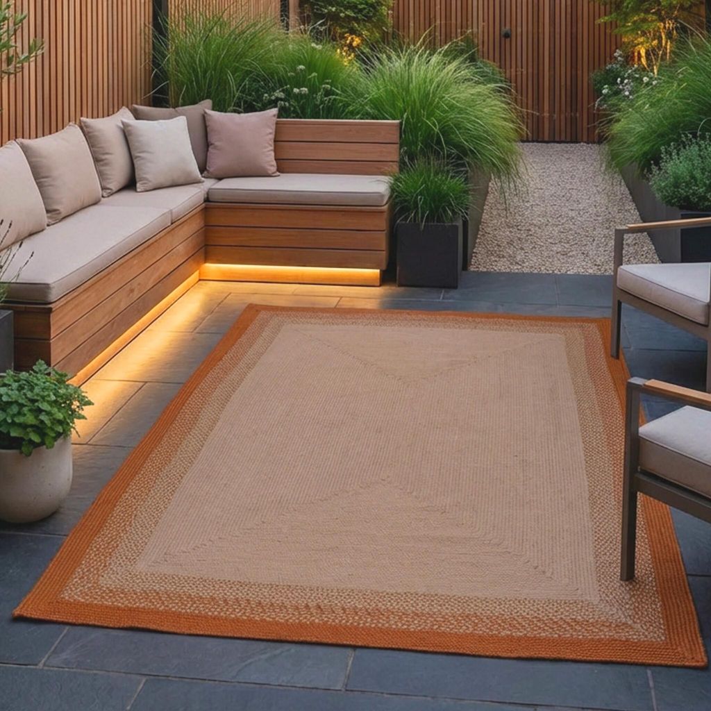 Volero - Outdoor Teppich - Florence Terracotta - 230x330 cm - Wohnzimmer, Esszimmer, Balkon, Garten, Terrasse - Boho, Modern