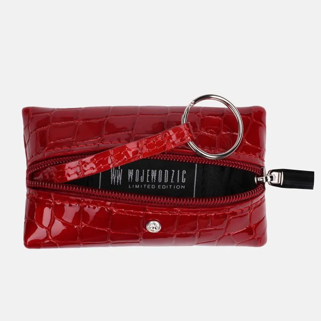 Idea Regalo: Portachiavi in Vernice Rossa Coccodrillo | Accessorio Chic