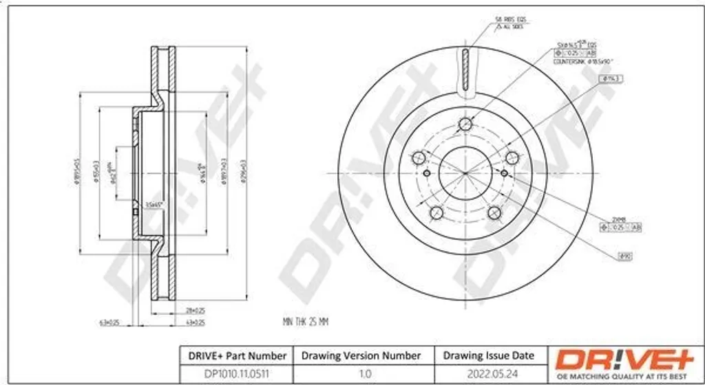 Pièce freinage avant pour Toyota Camry et Auris - Sécurité Route