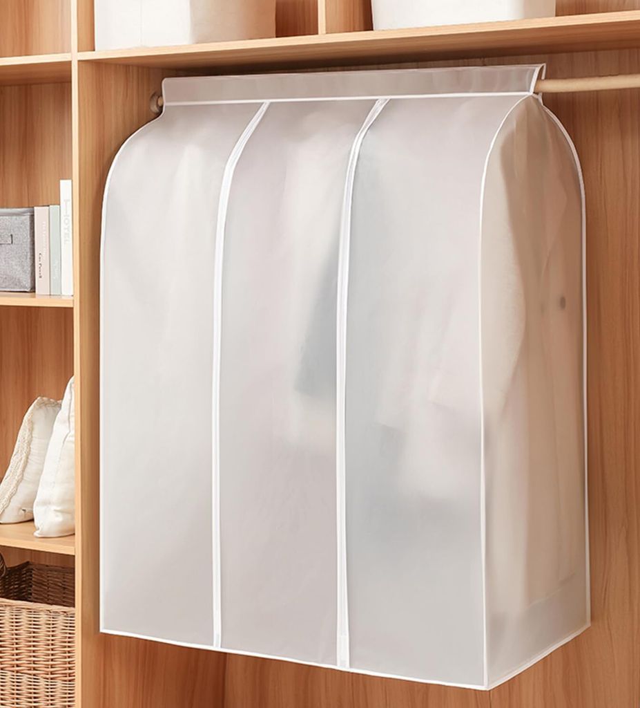 Lange Staubdichte Kleidersäcke, Transparente PEVA Kleiderhülle Große Kleiderschutzhülle für Kleidung mit Reißverschluss Staubschutz Aufbewah...