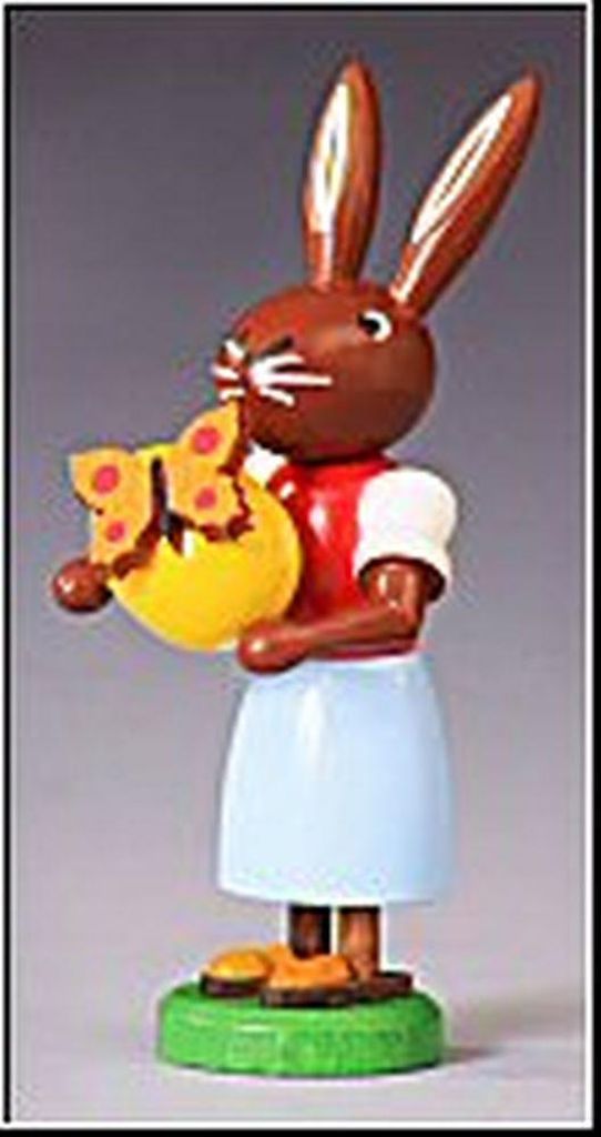 Osterfigur Hase mit Ei Höhe ca 9 cm NEU Produktbild 
