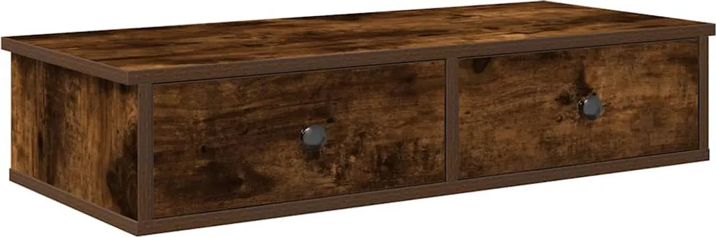Scaffale Muro Rovere Fumé 80x31x17 cm con Cassetti | Offerta Online